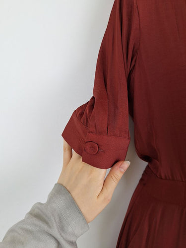 Second-Hand - Saba Clay Satin Everyday Luxe Jumpsuit Size 4 - SwapUp