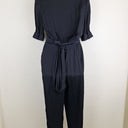 Second-Hand - Saba Navy Satin Luxe Jumpsuit Size 4 - SwapUp