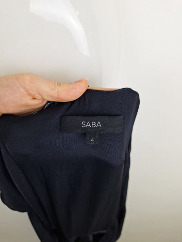 Second-Hand - Saba Navy Satin Luxe Jumpsuit Size 4 - SwapUp
