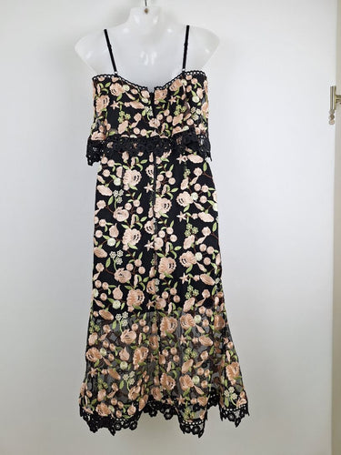 Second-Hand - Rodeo Show Layered Cherry Blossom Midi Dress Size 6 - SwapUp