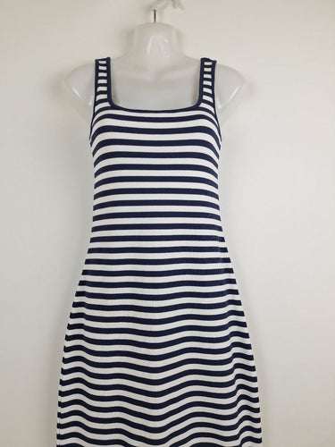 Second-Hand - Sportscraft Navy Ribbed Maxi Dress Size 6 - SwapUp