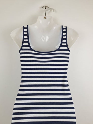Second-Hand - Sportscraft Navy Ribbed Maxi Dress Size 6 - SwapUp