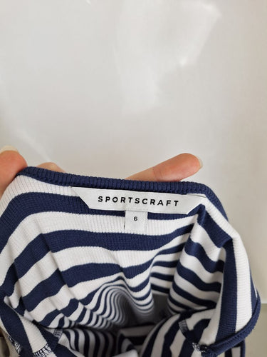 Second-Hand - Sportscraft Navy Ribbed Maxi Dress Size 6 - SwapUp