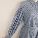 Second-Hand - Witchery Soft Blue Broderie Shirt Dress Size 4 - SwapUp
