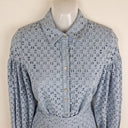 Second-Hand - Witchery Soft Blue Broderie Shirt Dress Size 4 - SwapUp
