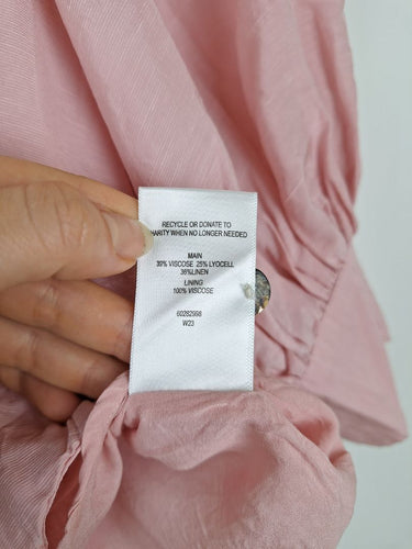 Second-Hand - Country Road Relaxed Puff Pink Blouse Size 6 - SwapUp