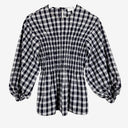Second-Hand - Witchery Shirred Plaid Puff Blouse Size 6 - SwapUp
