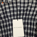 Second-Hand - Witchery Shirred Plaid Puff Blouse Size 6 - SwapUp
