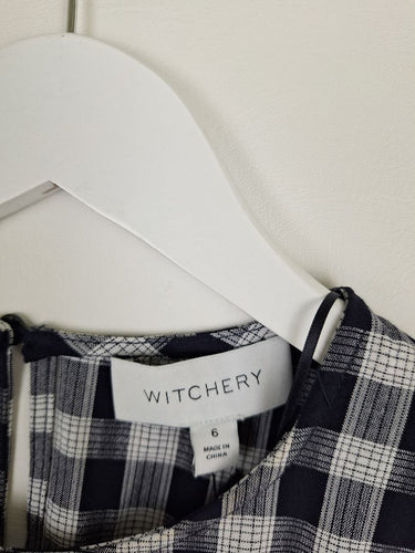 Second-Hand - Witchery Shirred Plaid Puff Blouse Size 6 - SwapUp