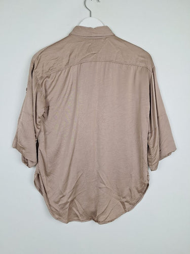 Second-Hand - Witchery Satin Stone Button-up Shirt Size 6 - SwapUp