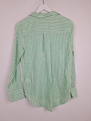 Second-Hand - Witchery Candy Stripe Linen Shirt Size 6 - SwapUp