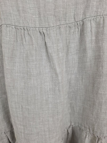 Second-Hand - Seed Stone Linen Tiered Shift Dress Size 8 - SwapUp