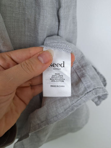 Second-Hand - Seed Stone Linen Tiered Shift Dress Size 8 - SwapUp