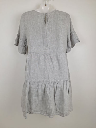 Second-Hand - Seed Stone Linen Tiered Shift Dress Size 8 - SwapUp