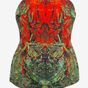 Second-Hand - Josh Goot Striking Foliage Strapless Peplum Evening Top Size 10 - SwapUp