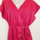 Second-Hand - Wayne Cooper Hot Pink Wrap & Ruched Event Midi Dress Size 10 - SwapUp