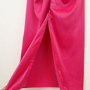 Second-Hand - Wayne Cooper Hot Pink Wrap & Ruched Event Midi Dress Size 10 - SwapUp