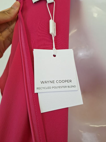 Second-Hand - Wayne Cooper Hot Pink Wrap & Ruched Event Midi Dress Size 10 - SwapUp