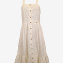 Second-Hand - Superdry Camille Button Schiffli Midi Dress Size 10 - SwapUp