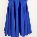 Second-Hand - Badgley Mischka Electric Blue Satin Decorated Cocktail Mini Dress Size 6 - SwapUp