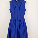 Second-Hand - Badgley Mischka Electric Blue Satin Decorated Cocktail Mini Dress Size 6 - SwapUp