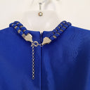 Second-Hand - Badgley Mischka Electric Blue Satin Decorated Cocktail Mini Dress Size 6 - SwapUp