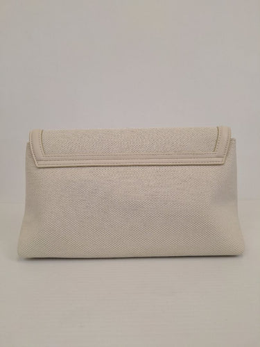 Second-Hand - Seed Ivory Classy Fabric Textured Clutch Bag - SwapUp