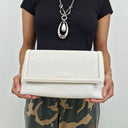 Second-Hand - Seed Ivory Classy Fabric Textured Clutch Bag - SwapUp