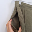 Second-Hand - Seed Khaki Pleated Wide Leg Linen Pants Size 18 - SwapUp