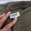 Second-Hand - Seed Khaki Pleated Wide Leg Linen Pants Size 18 - SwapUp