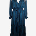 Second-Hand - Sheike Elegant Teal Animal Print Dress Size 14 - SwapUp