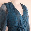 Second-Hand - Sheike Elegant Teal Animal Print Dress Size 14 - SwapUp