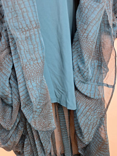 Second-Hand - Sheike Elegant Teal Animal Print Dress Size 14 - SwapUp