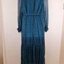 Second-Hand - Sheike Elegant Teal Animal Print Dress Size 14 - SwapUp