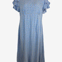 Second-Hand - Nobody's Child Baby Blue Floral Frilly Midi Dress Size 16 - SwapUp