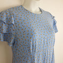 Second-Hand - Nobody's Child Baby Blue Floral Frilly Midi Dress Size 16 - SwapUp