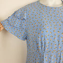 Second-Hand - Nobody's Child Baby Blue Floral Frilly Midi Dress Size 16 - SwapUp