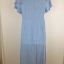 Second-Hand - Nobody's Child Baby Blue Floral Frilly Midi Dress Size 16 - SwapUp