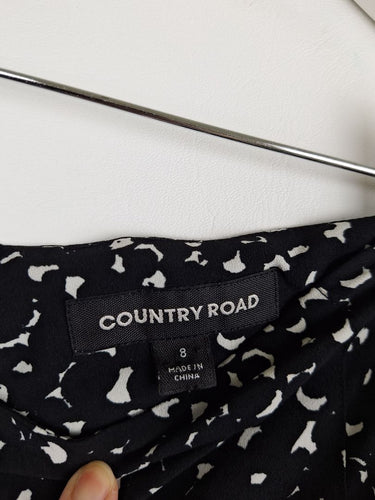 Second-Hand - Country Road Speckled Tie Belt Midi Culottes Size 8 - SwapUp