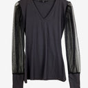 Second-Hand - Metamorpha Light Charcoal Tulle Sleeve Top Size XS - SwapUp