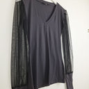 Second-Hand - Metamorpha Light Charcoal Tulle Sleeve Top Size XS - SwapUp
