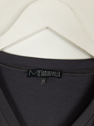 Second-Hand - Metamorpha Light Charcoal Tulle Sleeve Top Size XS - SwapUp