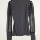 Second-Hand - Metamorpha Light Charcoal Tulle Sleeve Top Size XS - SwapUp
