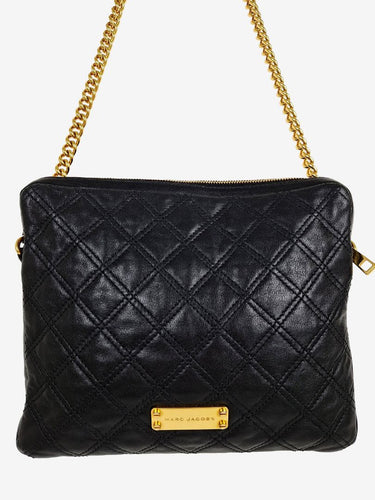 Marc Jacobs Marc Jacobs Black Quilted Leather iPad Chain Crossbody Bag