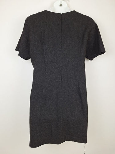 Second-Hand - Morrison Felt V Pleat Wool Blend Mini Dress Size 14 - SwapUp