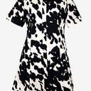Second-Hand - Diane von Furstenberg Cow Print Denim Midi Dress Size 12 - SwapUp