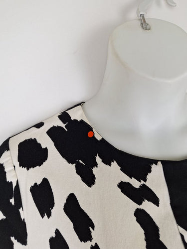 Second-Hand - Diane von Furstenberg Cow Print Denim Midi Dress Size 12 - SwapUp