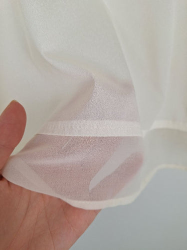 Second-Hand - DKNY Off White Sheer Sleek Deep V Neck Top Size XXL - SwapUp
