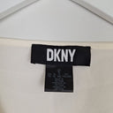Second-Hand - DKNY Off White Sheer Sleek Deep V Neck Top Size XXL - SwapUp