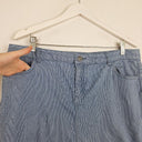 Second-Hand - Sportscraft Preppy A Line Striped Blue Midi Skirt Size 14 - SwapUp